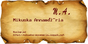 Mikuska Annamária névjegykártya
